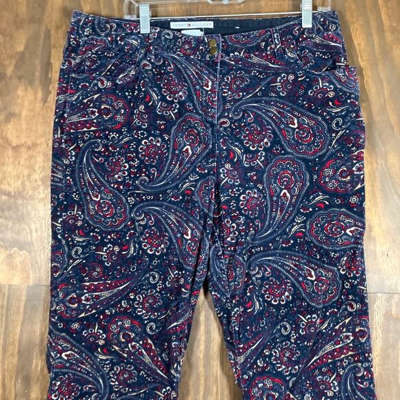 Vintage Tommy Hilfiger Womens Jeans Multi Paisley Corduroy Bootcut Stretch 16 - Picture 2 of 11